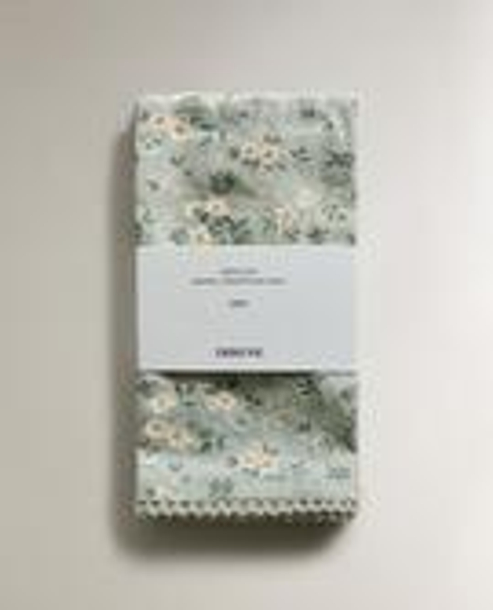 ZARA HOME НАБОР САЛФЕТОК «ПОЛЕВЫЕ ЦВЕТЫ» С КРУЖЕВОМ (2 ШТ.), СИНИЙ