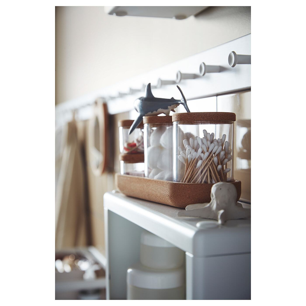 Набор банок с крышками IKEA SAXBORGA (САКСБОРГА), Стекло, Пробка, 4 шт