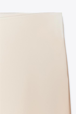 ZARA АТЛАСНАЯ ЮБКА МИДИ, ЭКРЮ