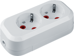 Колодка Navigator 61 582 NCA-BL01-02-E-WH 2гн с/з АБС пластик