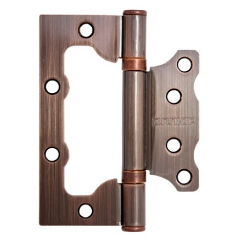 Петля  БЕЗ ВРЕЗКИ  АЛЛЮР  накл. 2BB АС медь (цена за 2шт) 100*75   2 подш. КОРОБКА  / 7653