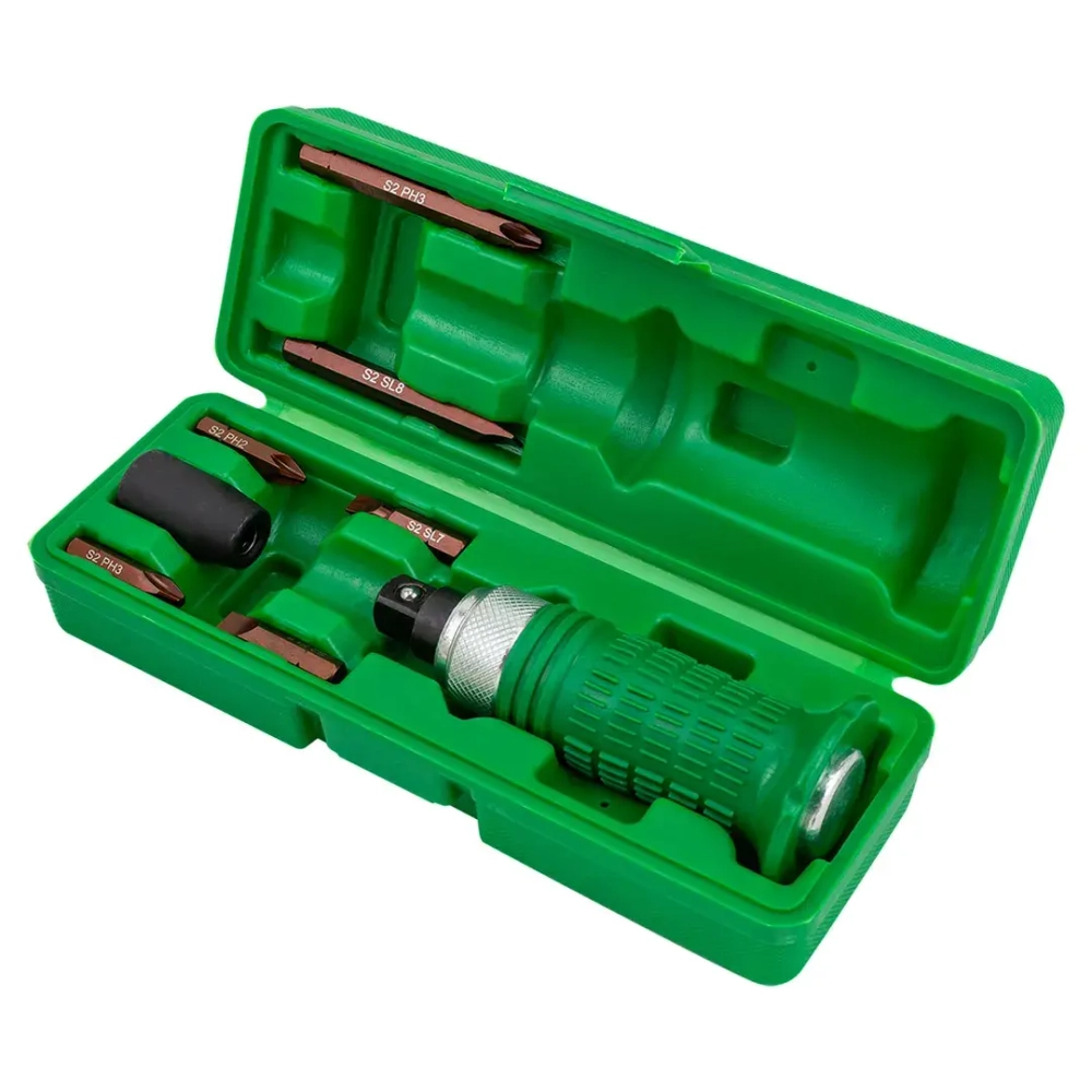 Отвертка ударная с набором бит и адаптером 8пр. RockFORCE RF-5064S