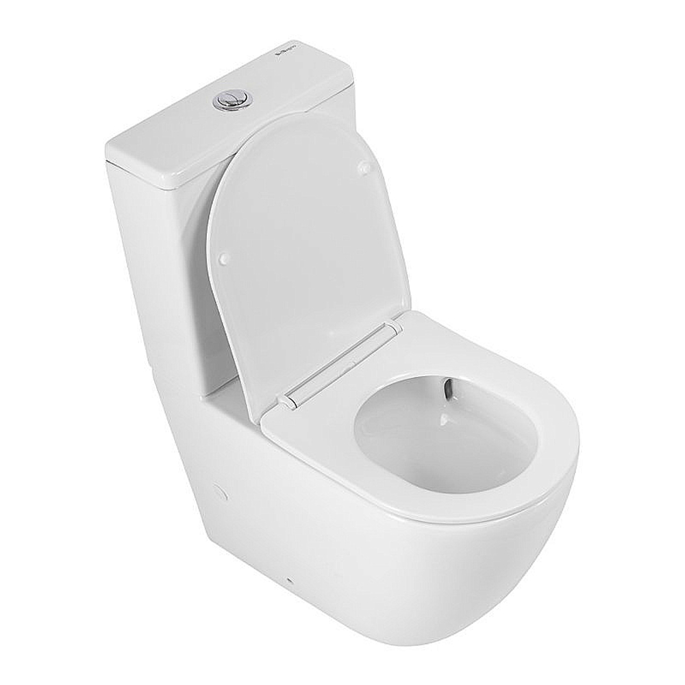 Унитаз-компакт напольный BelBagno Sfera-Tor BB2141CP-TOR/SC+BB2141T белый, безободковый, с крышкой микролифт, с бачком, слив-торнадо