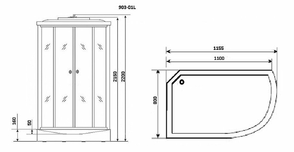 Душевая кабина Niagara Ultra NG-903-01L 120x80 с гидромассажем