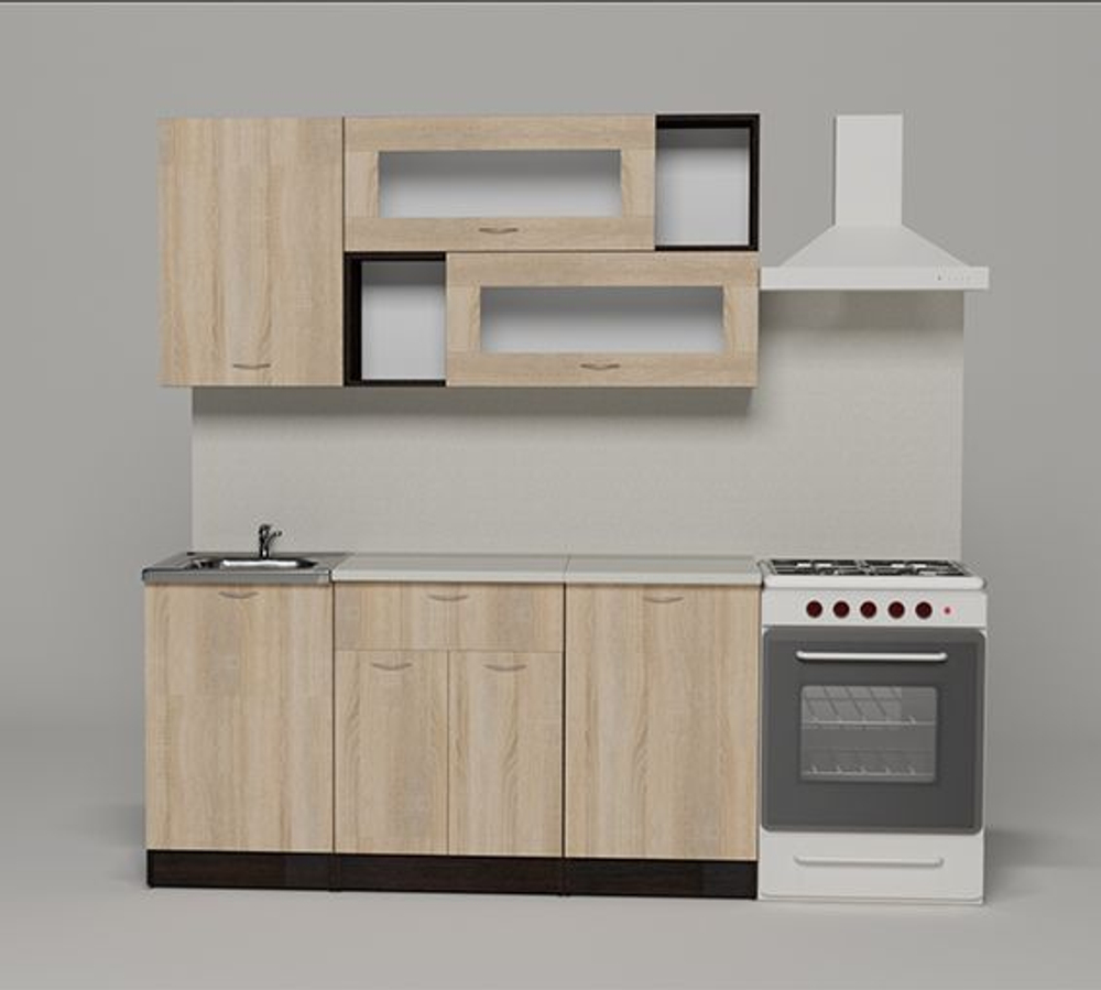 Кухонный гарнитур Симона лайт 1200 мм (Дуб сонома/Венге, Берилл бежевый)