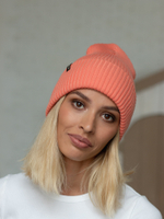 Шапка вязаная весенняя/осенняя МУЛА (Коралл)