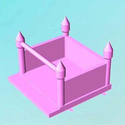 Розовый надувной батут – фотозона и реквизит для свадебных торжеств и праздников, 5*5*3,5 м