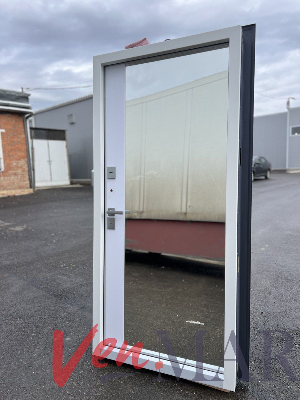 Дверь входная терма Самури -2 зеркало /муар RAL 7024