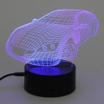 Светильник ночник «3D-Тачка» на пластиковой подставке, с включателем USB