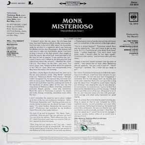The Thelonious Monk Quartet / Misterioso (LP)