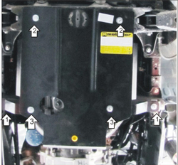 Усиленная защита Motodor картера Двигателя. 2 мм, Сталь. для Hyundai Porter 2012-2017 арт.20910