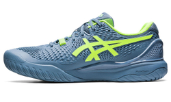 Мужские кроссовки теннисные Asics Gel-Resolution 9 - steel blue/hazard green