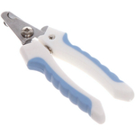 Когтерез для животных «ЗООУЛЬТРА», пружинный механизм, ручки прорезиненные - волна, цвет белый / голубой, 16см