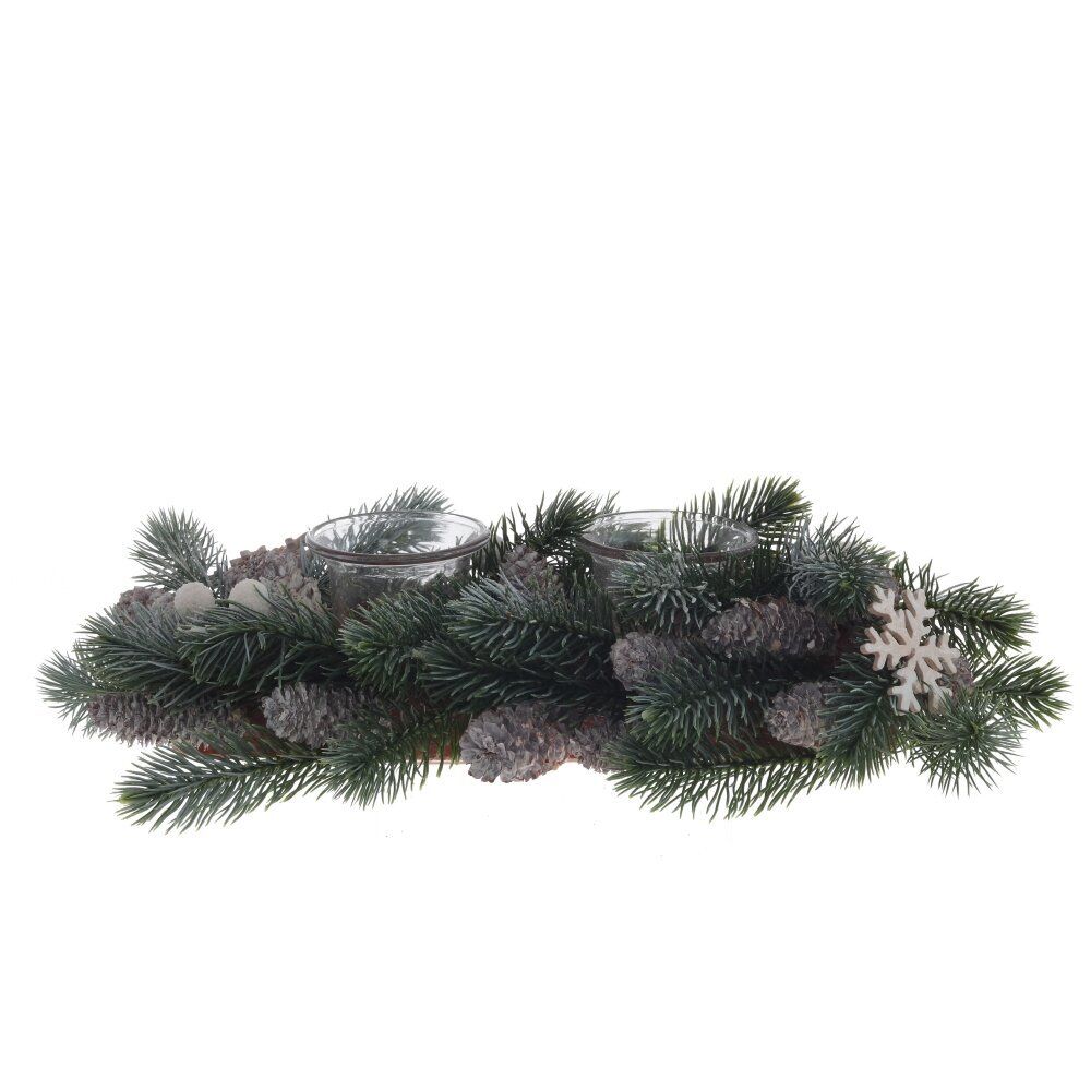 GAEM Подсвечник "Новогодняя композиция", L34 W16 H8 см