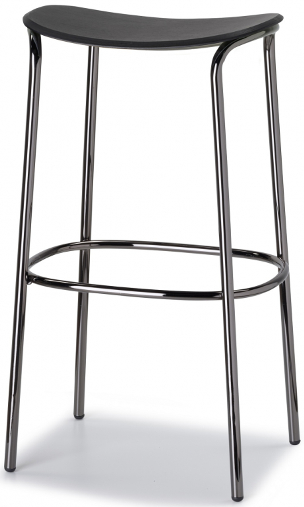 Табурет деревянный барный Scab Design Trick Wood, черный глянцевый никель, черный дуб