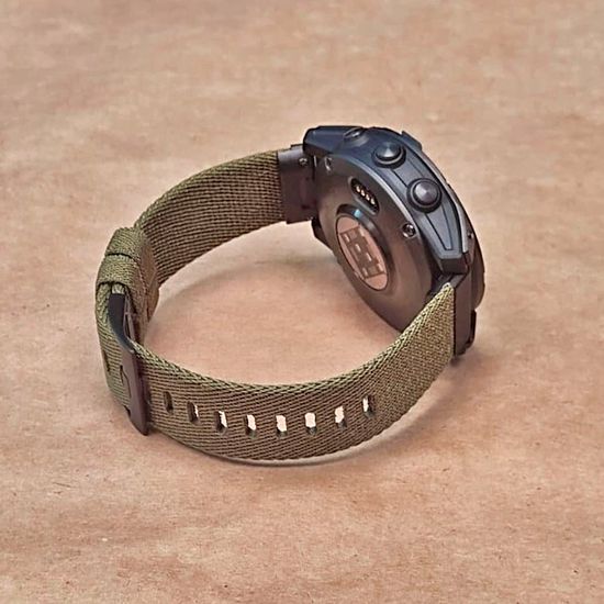 Ремешок нейлоновый 22 мм жакардовое плетение для Garmin MARQ / Epix / Fenix (47 мм)(Армейский зеленый)