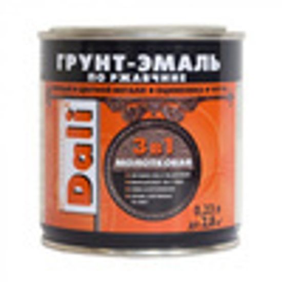 Грунт-эмаль молотковая по ржавчине DALI 3в1 КОРИЧНЕВАЯ 2л.
