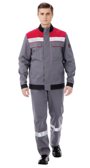 Костюм "Капер" полукомбинезон (серый/черный/красный)