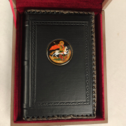 Ежедневник А5 "Георгий Победоносец" (съемная обложка из натуральной кожи) в футляре