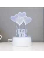 Светильник сенсорный «Четыре сердца» LED 7 цветов USB/от бат