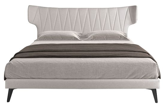 Кровать 7160/GC1801 Angel Cerda из светло-серой ткани 180x200