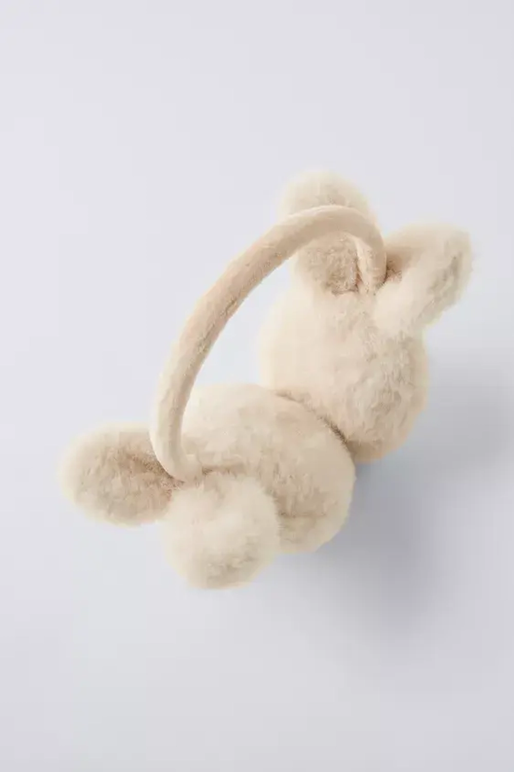 ZARA НАУШНИКИ «ЗАЙЦЫ» ИЗ ИСКУССТВЕННОГО МЕХА, ЭКРЮ