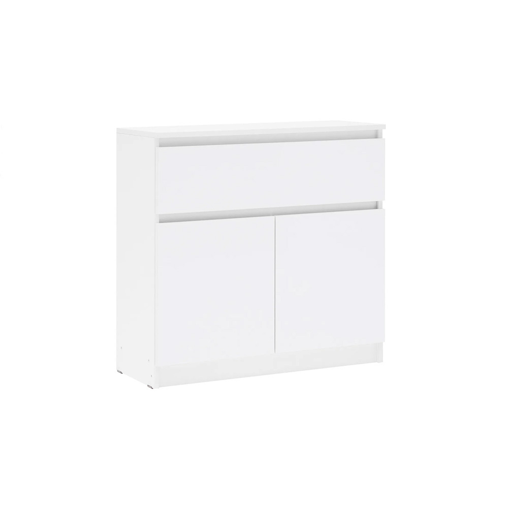 Комод Челси 800 (1 ящик 2 двери), Белый глянец холодный, Белый