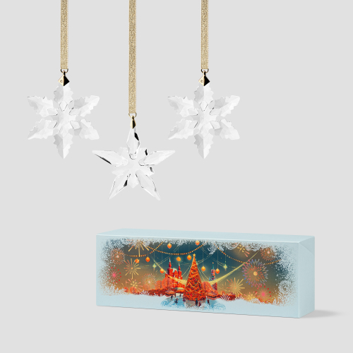 Набор из 3 елочных игрушек-снежинок Farforite «Главная елка страны 2» в подарочной коробке