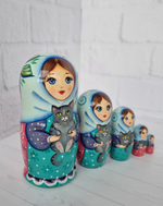 Матрёшка с котиком 10см 5мест