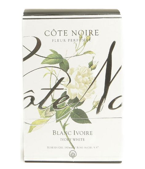 Роза ароматизированная цвета слоновая кость в прозрачной вазе, Cote Noire