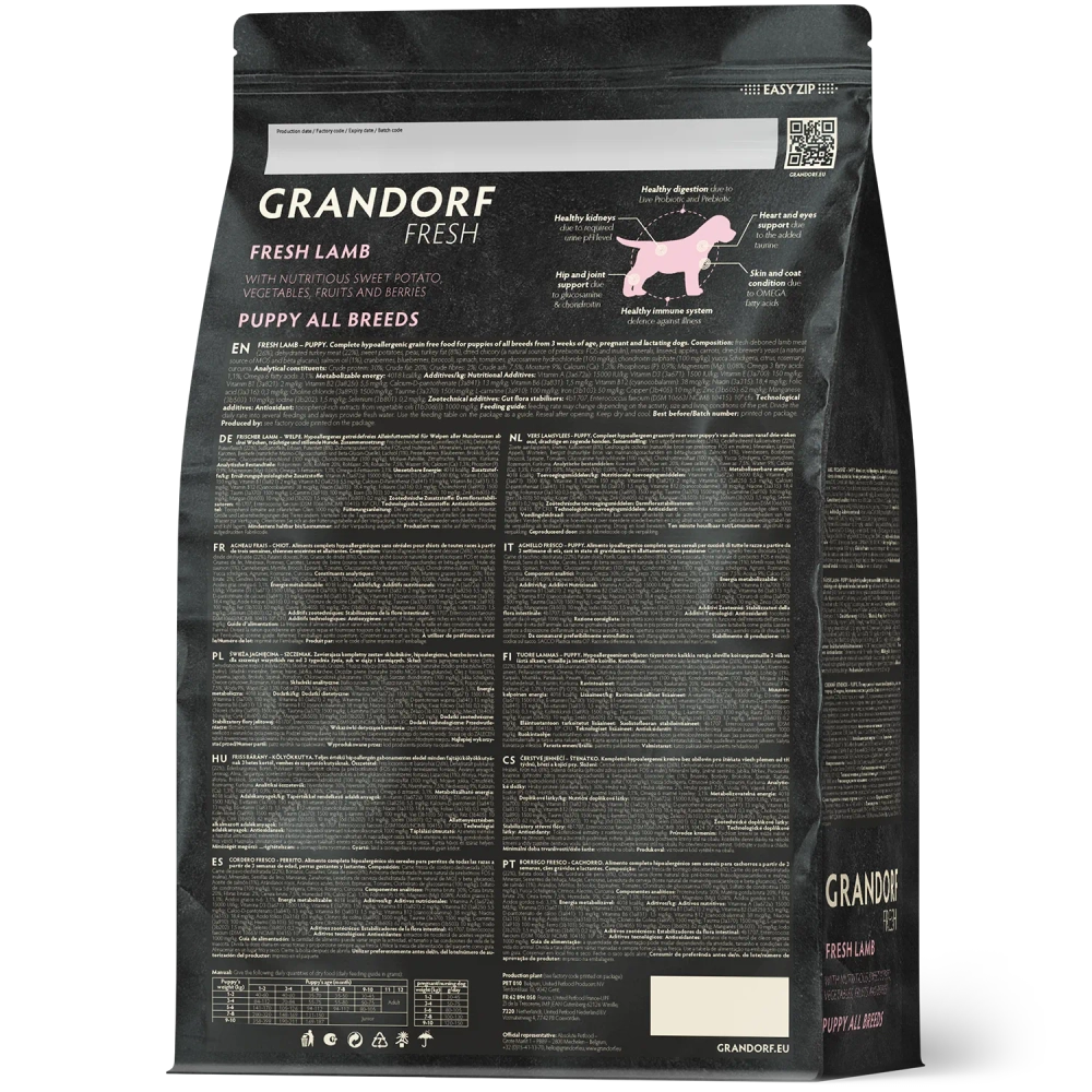 Grandorf Fresh, Fresh Lamb, Puppy All Breeds для щенков (Свежее мясо ягненка с бататом)