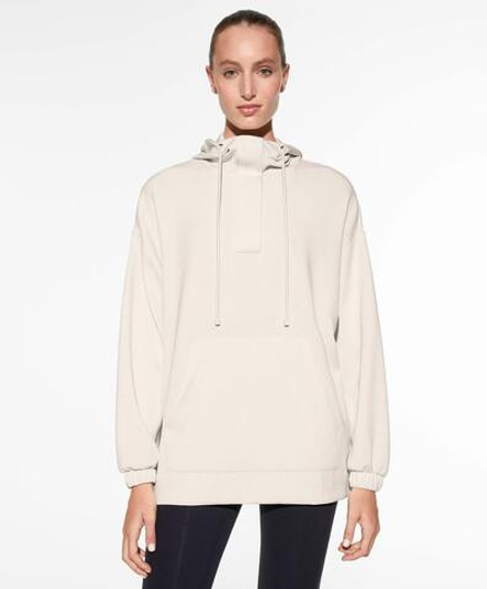 Oysho Толстовка Oversize на молнии из мягкой ткани Modal, каменный