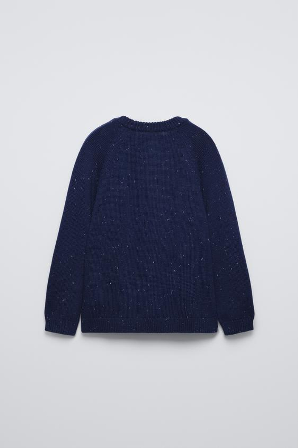 ZARA СВИТЕР ИЗ ДВУХЦВЕТНОЙ ПРЯЖИ, ЧЕРНИЛЬНО-СИНИЙ