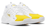 Reebok Solution Mid Anti-skid Wear Help Retro Basketball Shoes White and Yellow