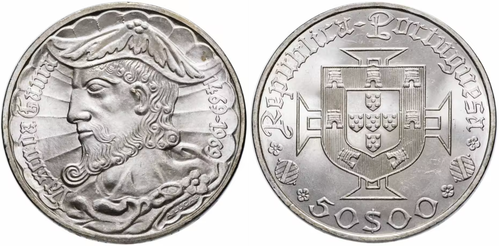 Португалия 50 эскудо, 1969 500 лет со дня рождения Васко да Гама