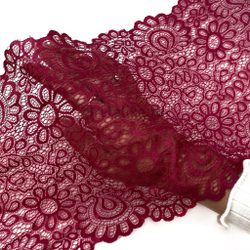 Кружево эластичное бордовое 20 см