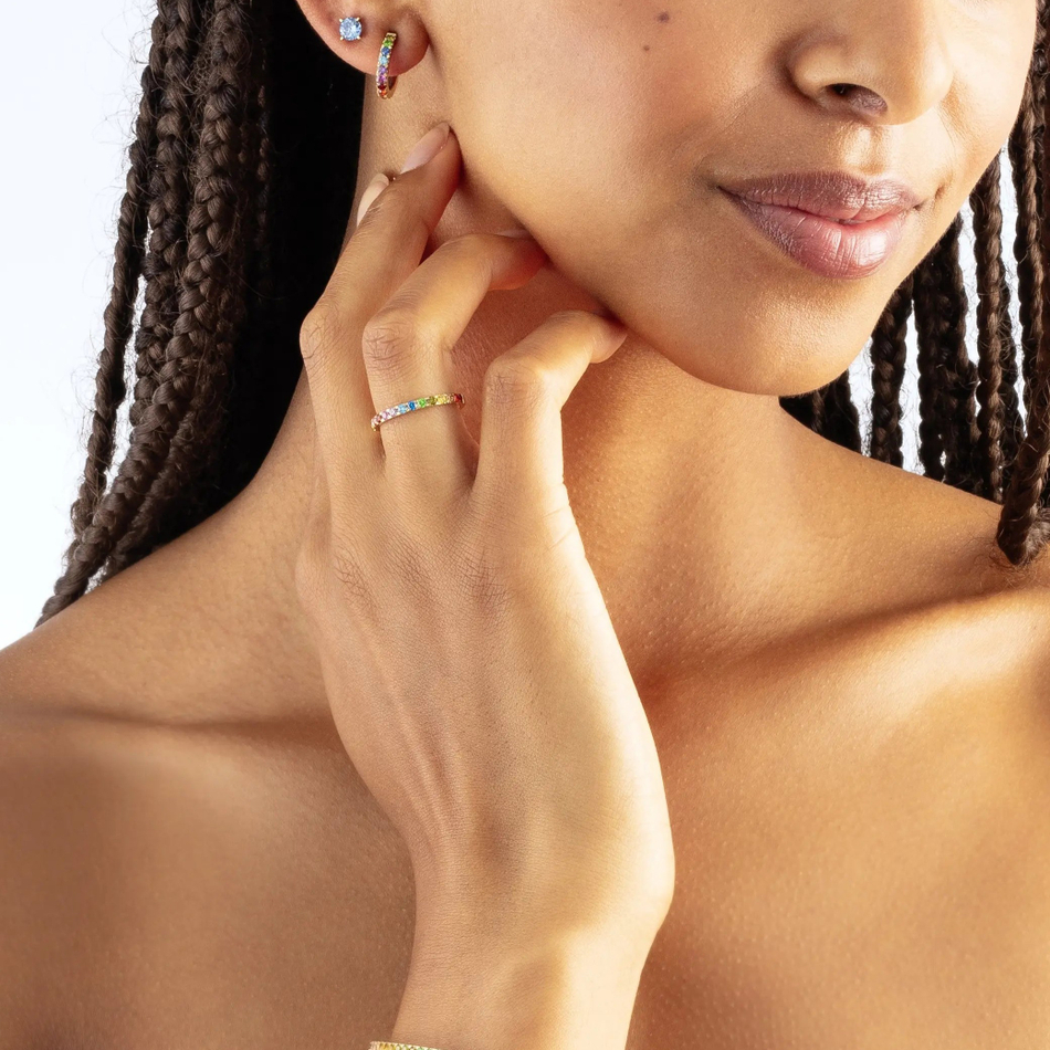 Серьги Coeur de Lion Multicolour Rainbow-Gold 0146/23-1535