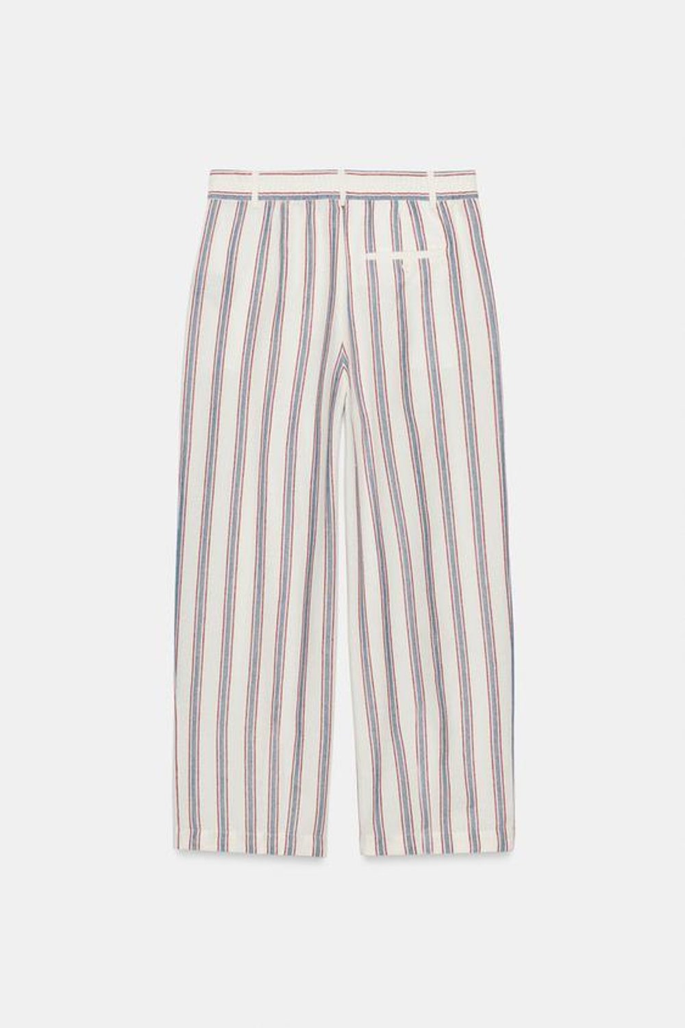 ZARA БРЮКИ BALLOON В ПОЛОСКУ — ZW COLLECTION, ЭКРЮ