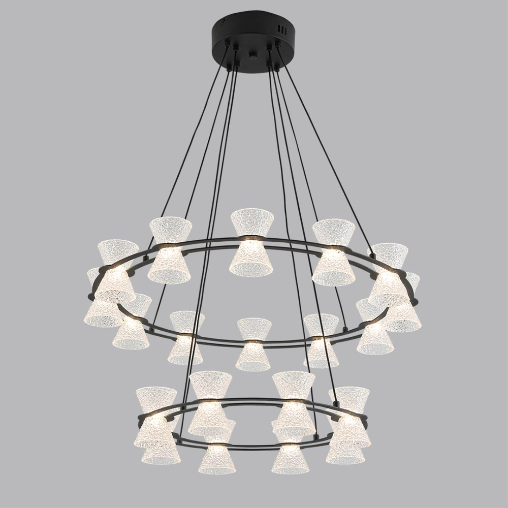 8341/70L LEDIO LN26 227 черный/прозрачный металл/акрил Люстра подвесная LED 70W 3000K 220V VINORA