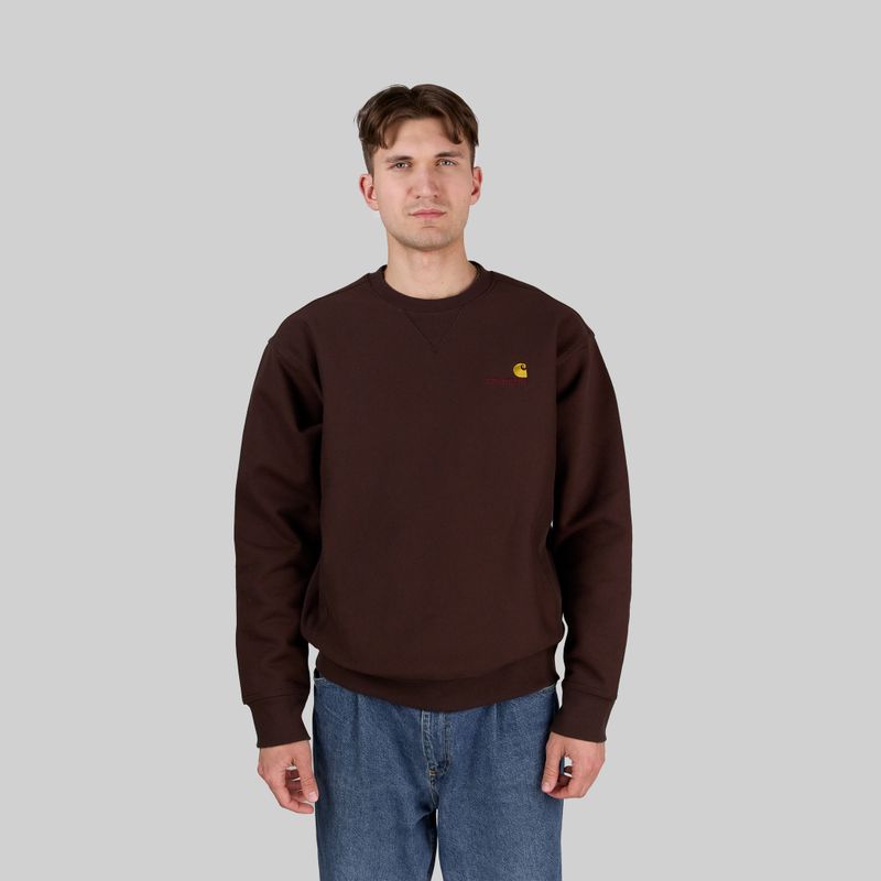 Толстовка мужская Carhartt WIP American Script Sweatshirt артикул:I025475_tobacco - купить в магазине Дайс