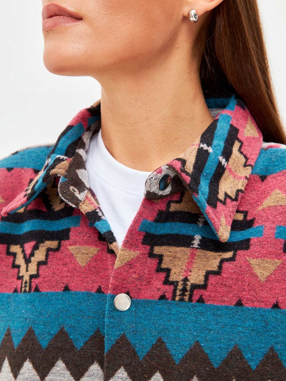 Рубашка Kefirmaykifer оверсайз Этно розовая