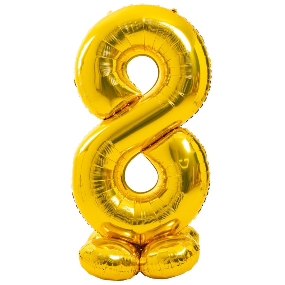 Шар фольгированный Цифра 8 165 см (Золотой)