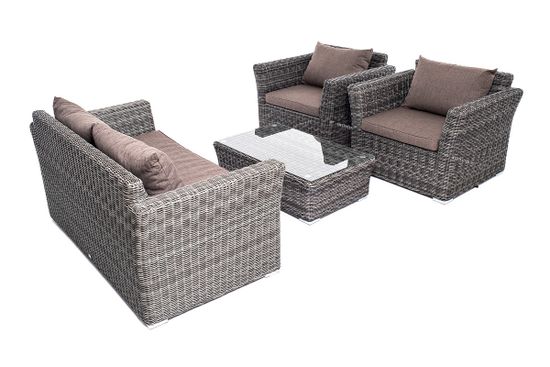 "Капучино Сингл" лаунж-зона из искусственного ротанга, цвет графит