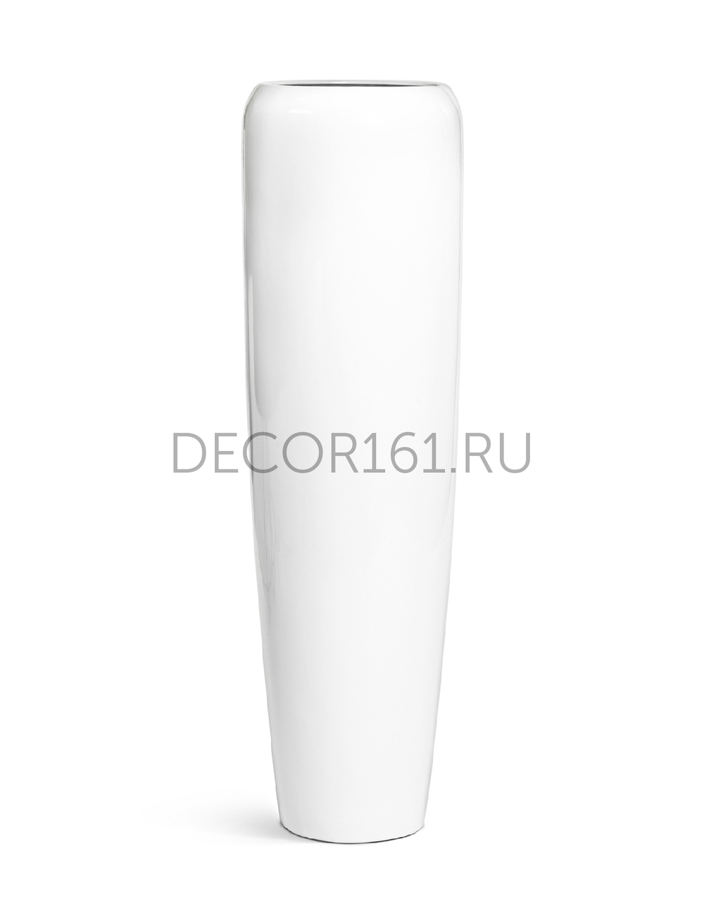 Кашпо TREEZ Effectory Gloss Высокий конус Design Белый глянцевый лак в-75 см, д-34 см 1/1 41.3320-05-036-WH-075