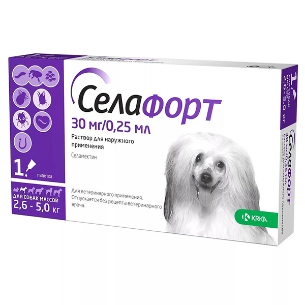 Селафорт для собак 2,6-5 кг 30 мг/0,25 мл