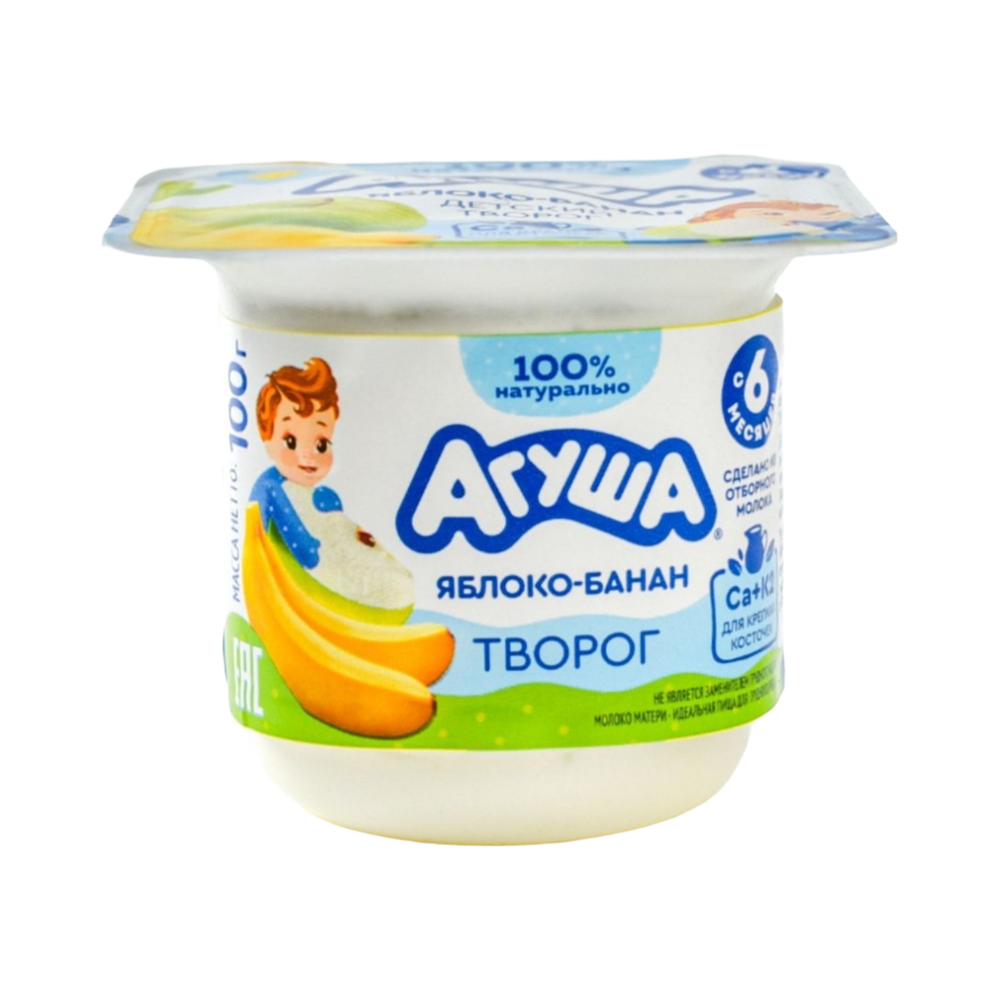Творог АГУША яблоко-банан 3,9% 100г
