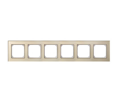 Рамка Шестиместная Стекло Шампань (Универсальный Монтаж) LIREGUS EPSILON