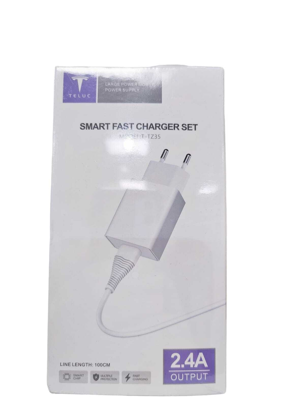 Сетевой адаптер питания TELUC TZ-35 1USB  + кабель Lightning (белый)