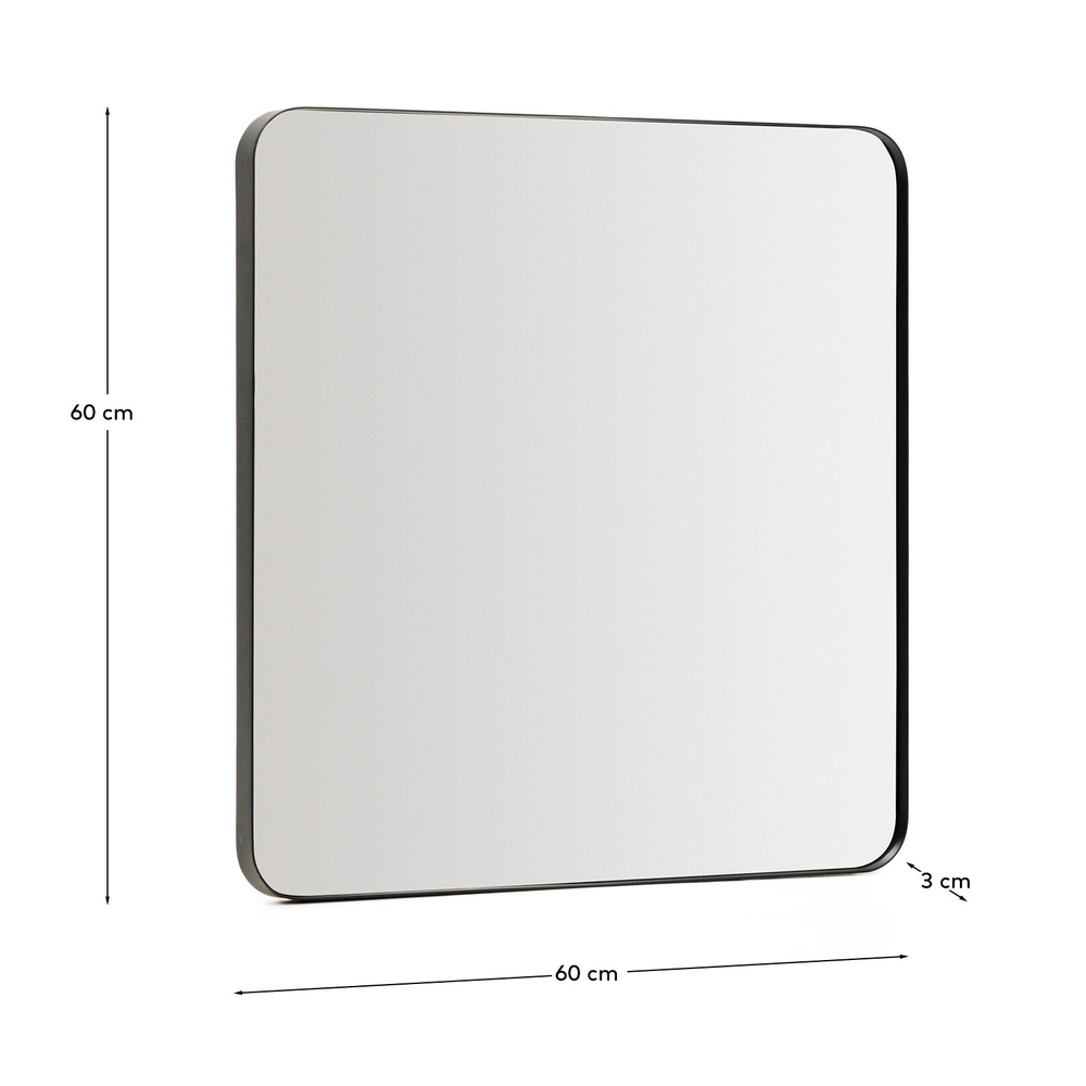 Зеркало Marco черное металлическое 60 x 60 см