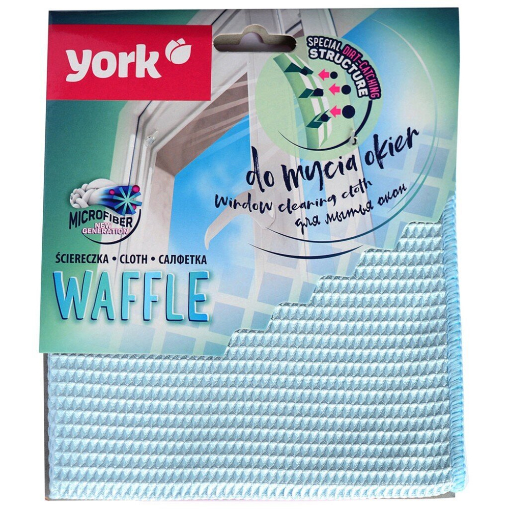Салфетки микрофибра 35*35 для окон вафельная YORK